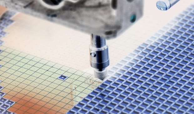 Silicon wafer negative color in machine in semiconductor manufacturing